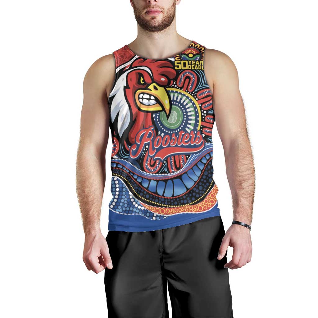 Custom Roosters Honouring First Nations Men Tank Top NAIDOC 2026 Deadly 50 Years