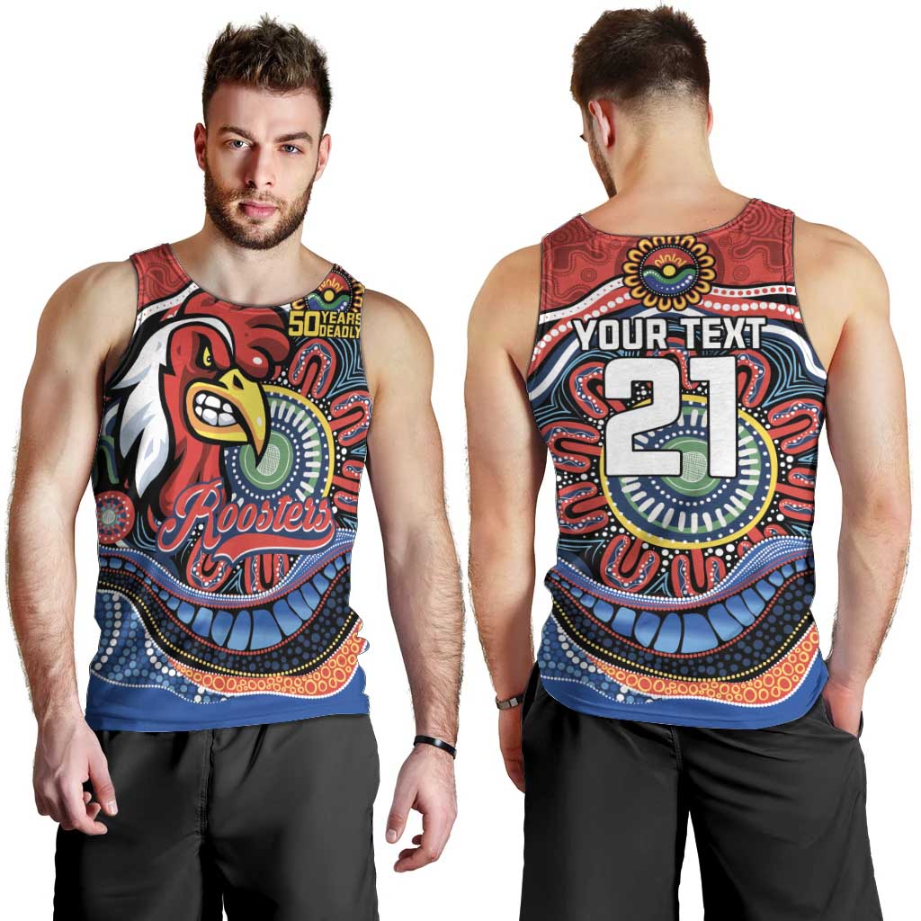 Custom Roosters Honouring First Nations Men Tank Top NAIDOC 2026 Deadly 50 Years