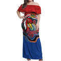 Custom Roosters Honouring First Nations Off Shoulder Maxi Dress NAIDOC 2026 Deadly 50 Years
