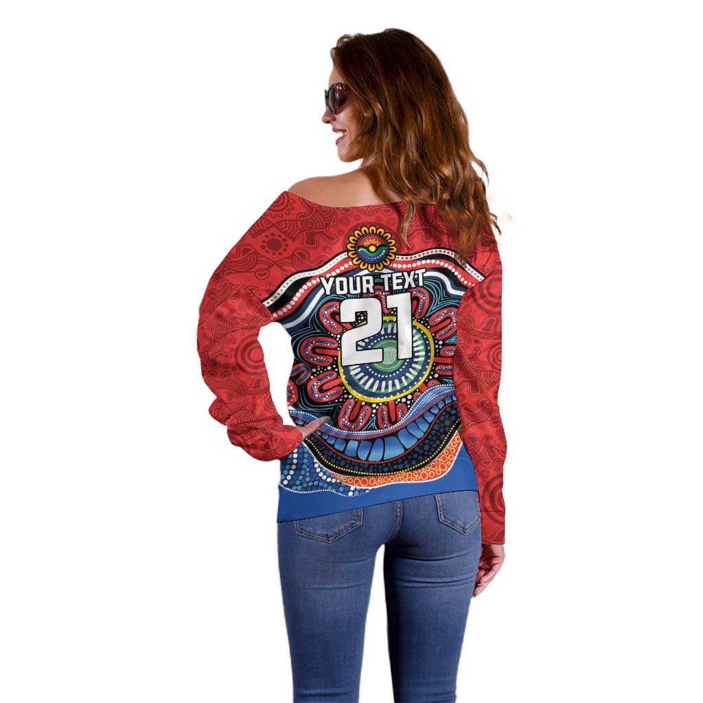 Custom Roosters Honouring First Nations Off Shoulder Sweater NAIDOC 2026 Deadly 50 Years