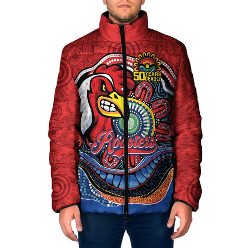 Custom Roosters Honouring First Nations Padded Jacket NAIDOC 2026 Deadly 50 Years