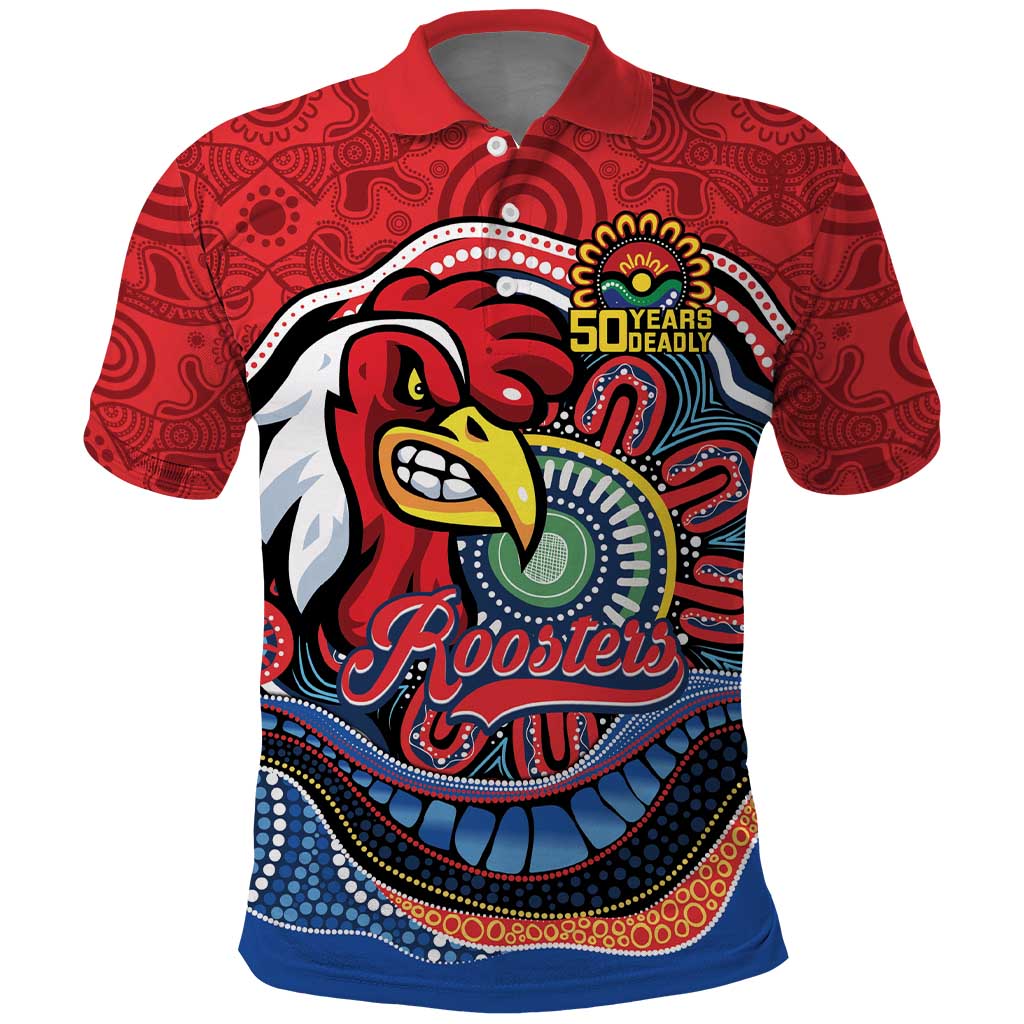 Custom Roosters Honouring First Nations Polo Shirt NAIDOC 2026 Deadly 50 Years