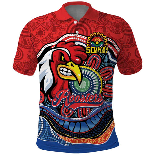 Custom Roosters Honouring First Nations Polo Shirt NAIDOC 2026 Deadly 50 Years