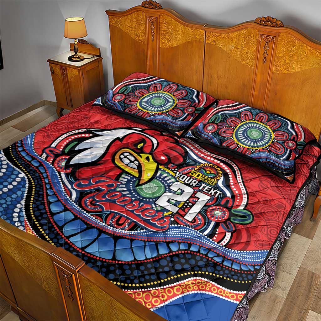 Custom Roosters Honouring First Nations Quilt Bed Set NAIDOC 2026 Deadly 50 Years