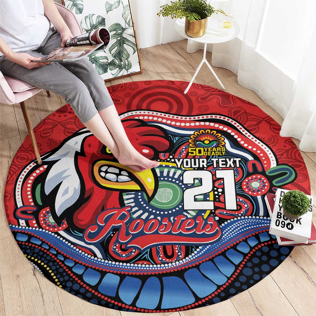 Custom Roosters Honouring First Nations Round Carpet NAIDOC 2026 Deadly 50 Years