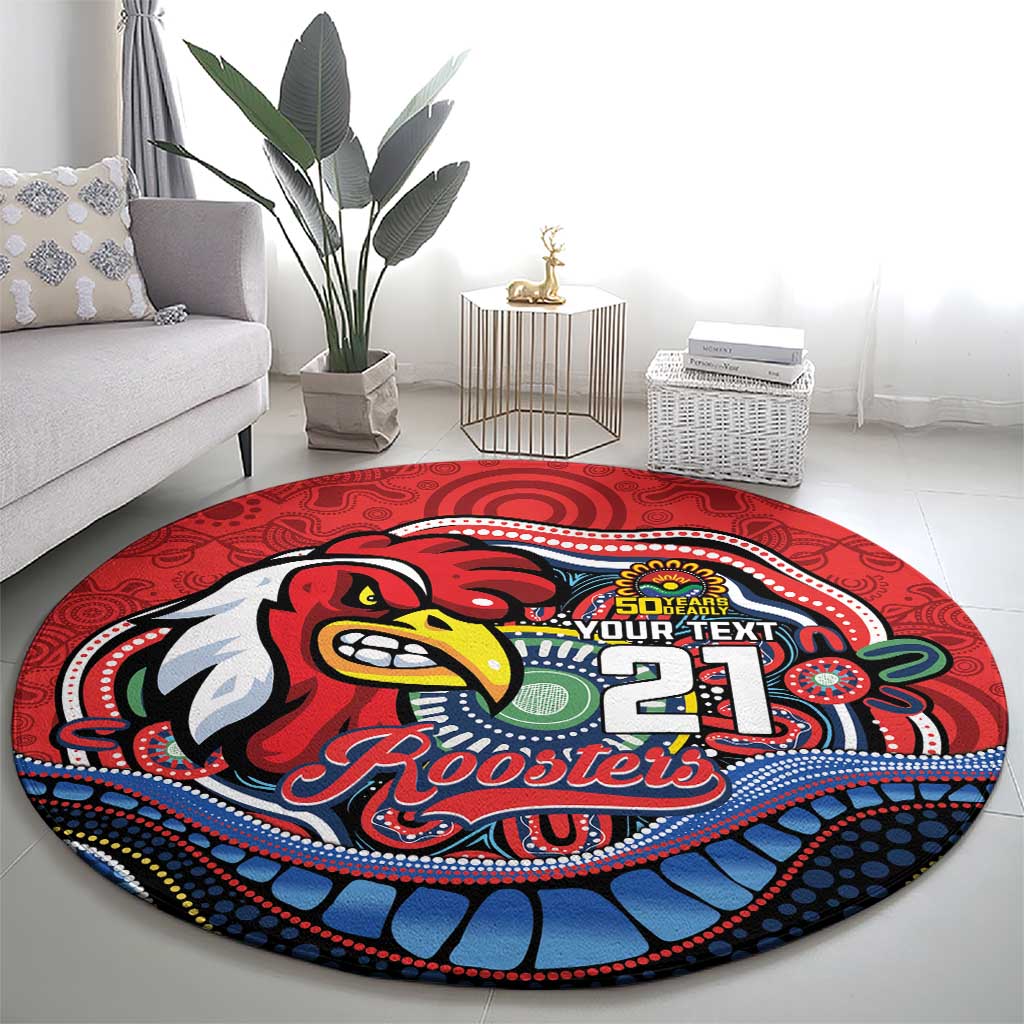 Custom Roosters Honouring First Nations Round Carpet NAIDOC 2026 Deadly 50 Years