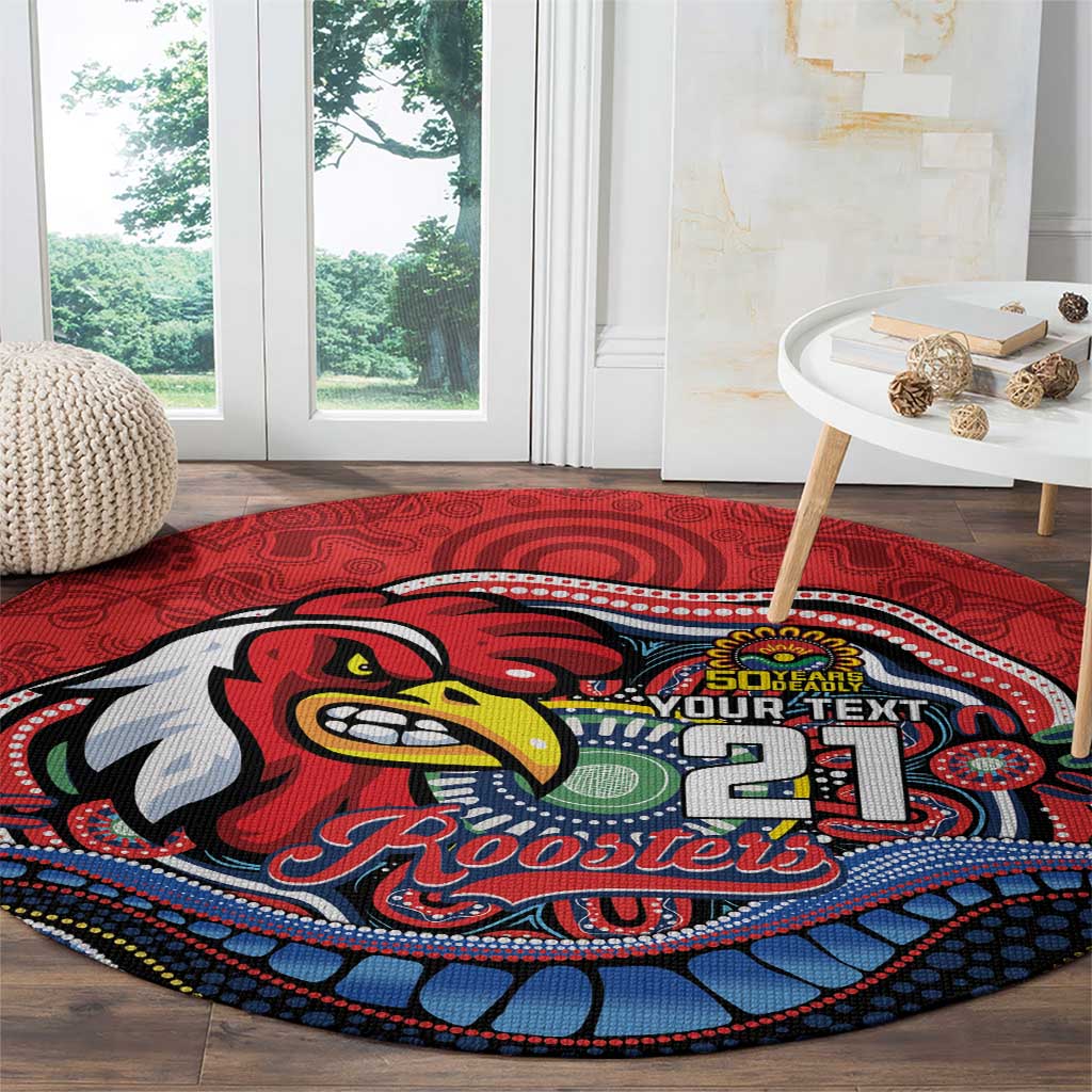 Custom Roosters Honouring First Nations Round Carpet NAIDOC 2026 Deadly 50 Years