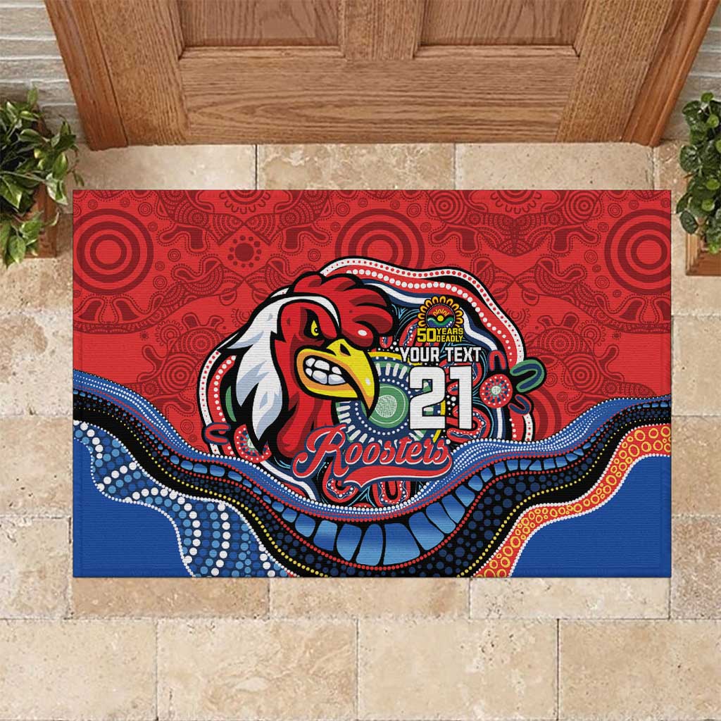 Custom Roosters Honouring First Nations Rubber Doormat NAIDOC 2026 Deadly 50 Years