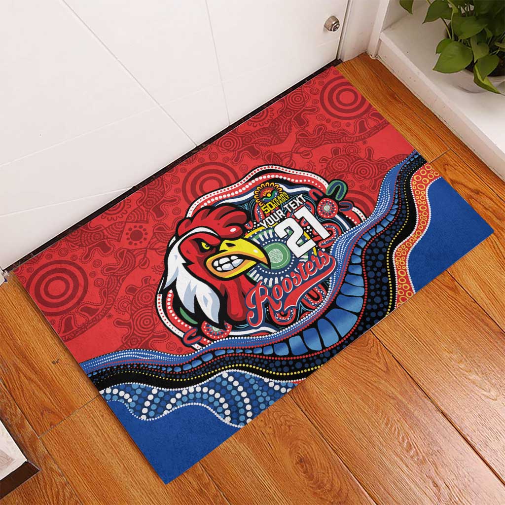 Custom Roosters Honouring First Nations Rubber Doormat NAIDOC 2026 Deadly 50 Years