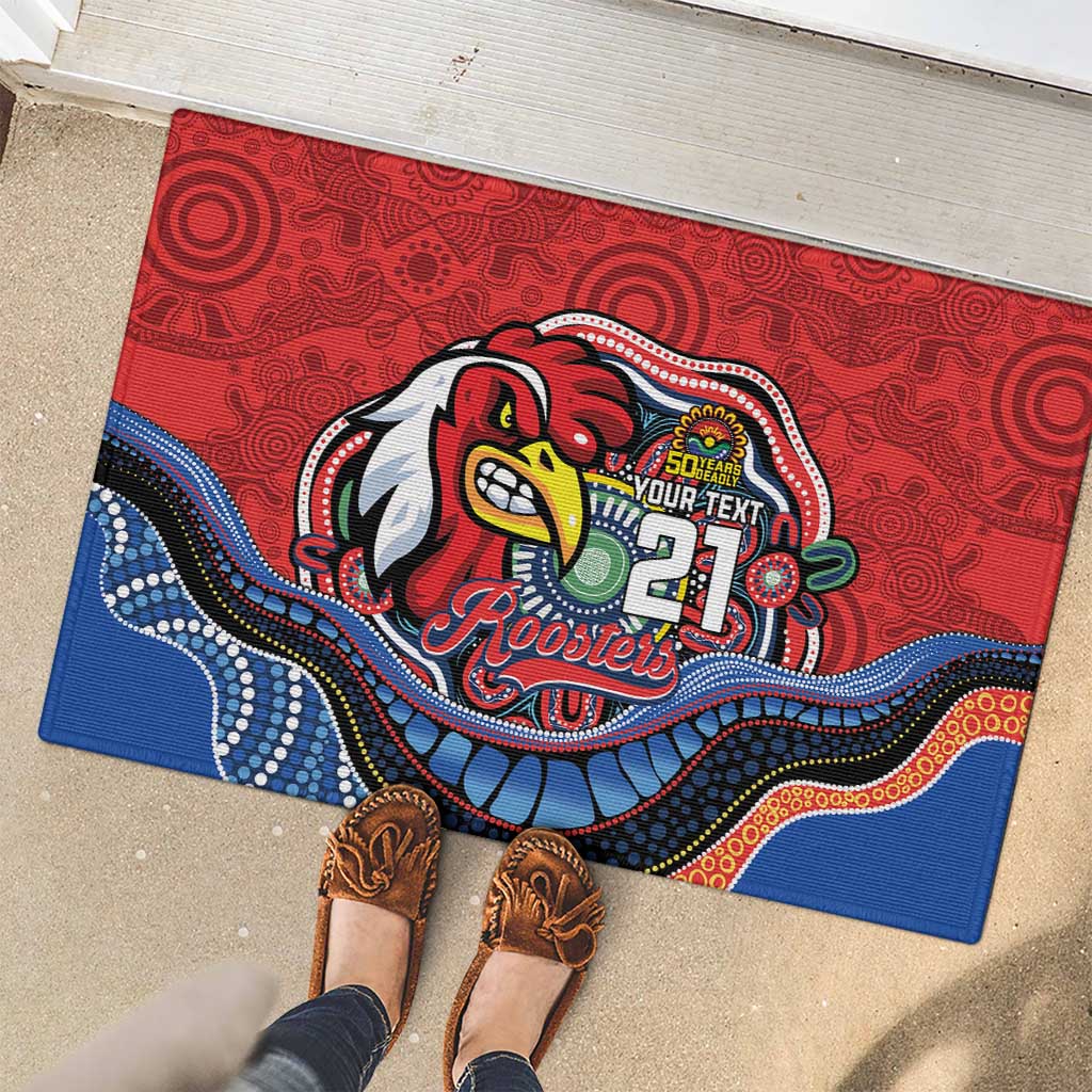 Custom Roosters Honouring First Nations Rubber Doormat NAIDOC 2026 Deadly 50 Years