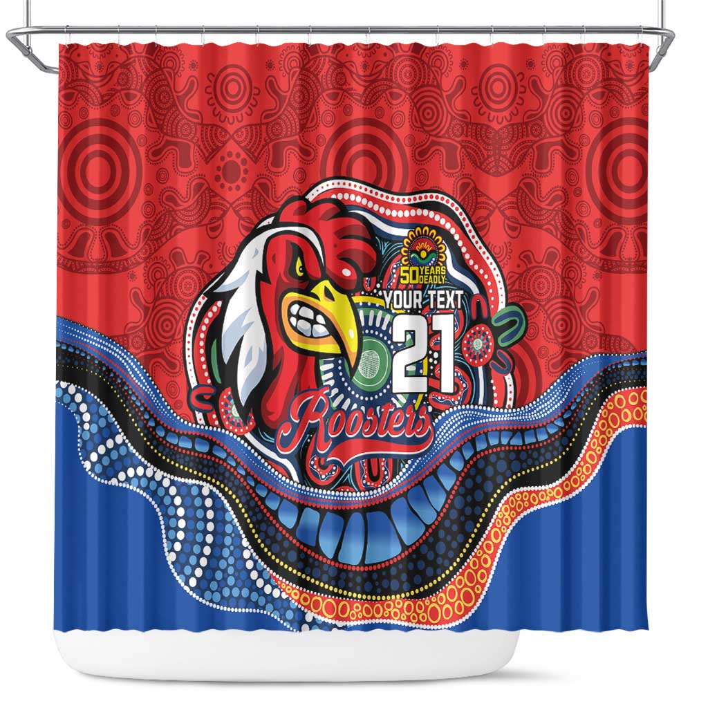 Custom Roosters Honouring First Nations Shower Curtain NAIDOC 2026 Deadly 50 Years