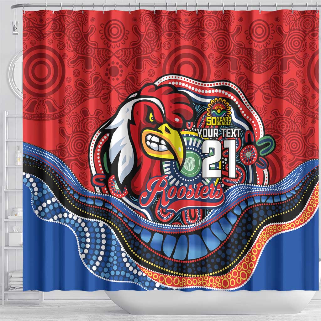 Custom Roosters Honouring First Nations Shower Curtain NAIDOC 2026 Deadly 50 Years