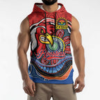 Custom Roosters Honouring First Nations Sleeveless Hoodie NAIDOC 2026 Deadly 50 Years