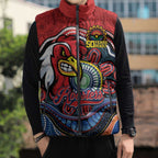 Custom Roosters Honouring First Nations Sleeveless Puffer Jacket NAIDOC 2026 Deadly 50 Years