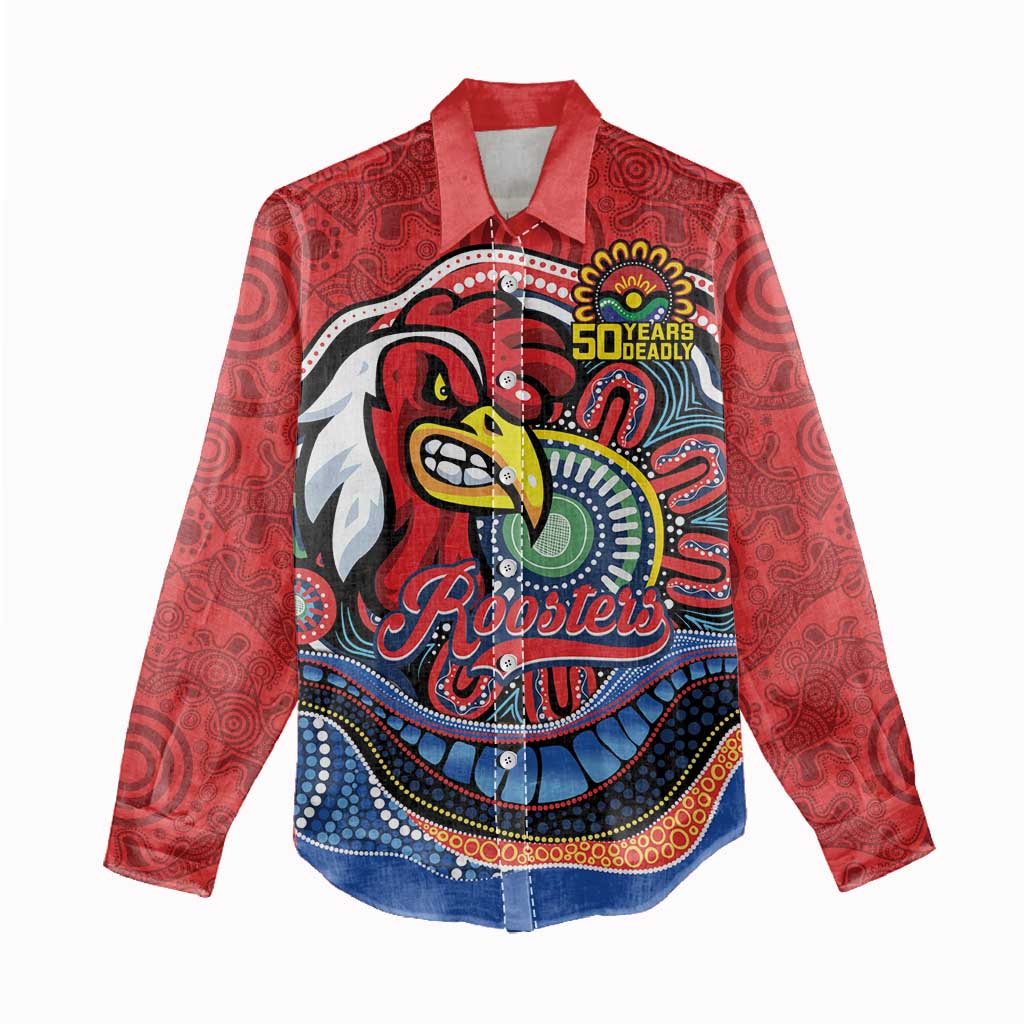 Custom Roosters Honouring First Nations Women Casual Shirt NAIDOC 2026 Deadly 50 Years