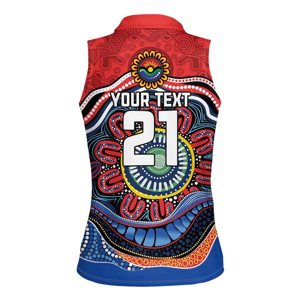 Custom Roosters Honouring First Nations Women Sleeveless Polo Shirt NAIDOC 2026 Deadly 50 Years