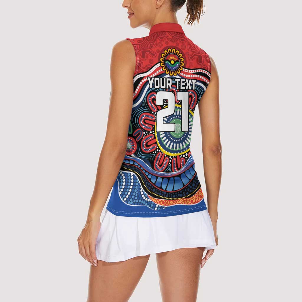 Custom Roosters Honouring First Nations Women Sleeveless Polo Shirt NAIDOC 2026 Deadly 50 Years