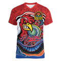 Custom Roosters Honouring First Nations Women V-Neck T-Shirt NAIDOC 2026 Deadly 50 Years