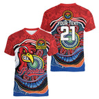 Custom Roosters Honouring First Nations Women V-Neck T-Shirt NAIDOC 2026 Deadly 50 Years