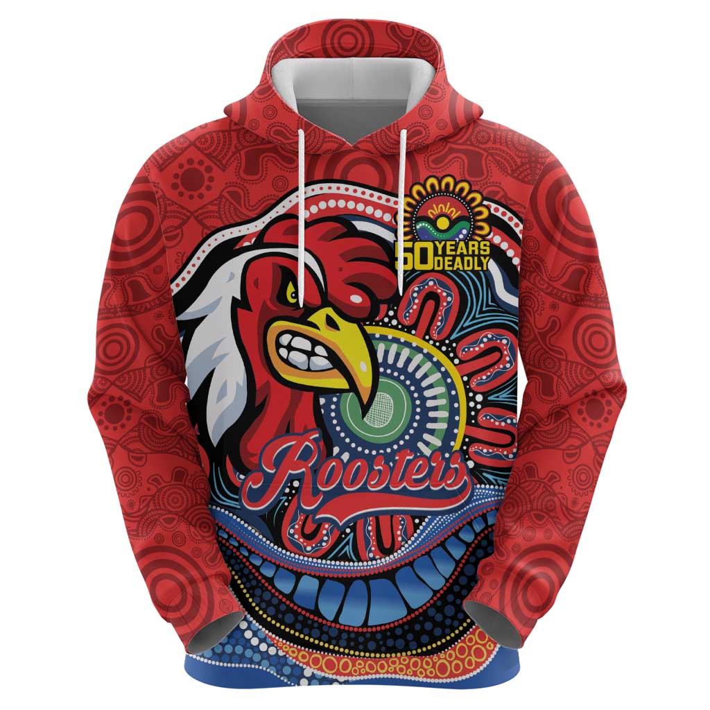 Custom Roosters Honouring First Nations Zip Hoodie NAIDOC 2026 Deadly 50 Years