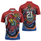Custom Roosters Honouring First Nations Zipper Polo Shirt NAIDOC 2026 Deadly 50 Years