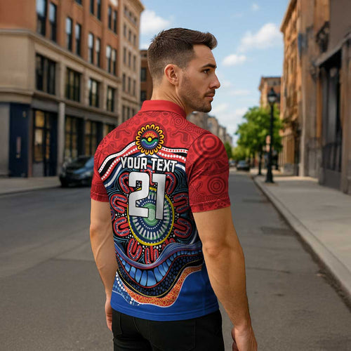 Custom Roosters Honouring First Nations Zipper Polo Shirt NAIDOC 2026 Deadly 50 Years