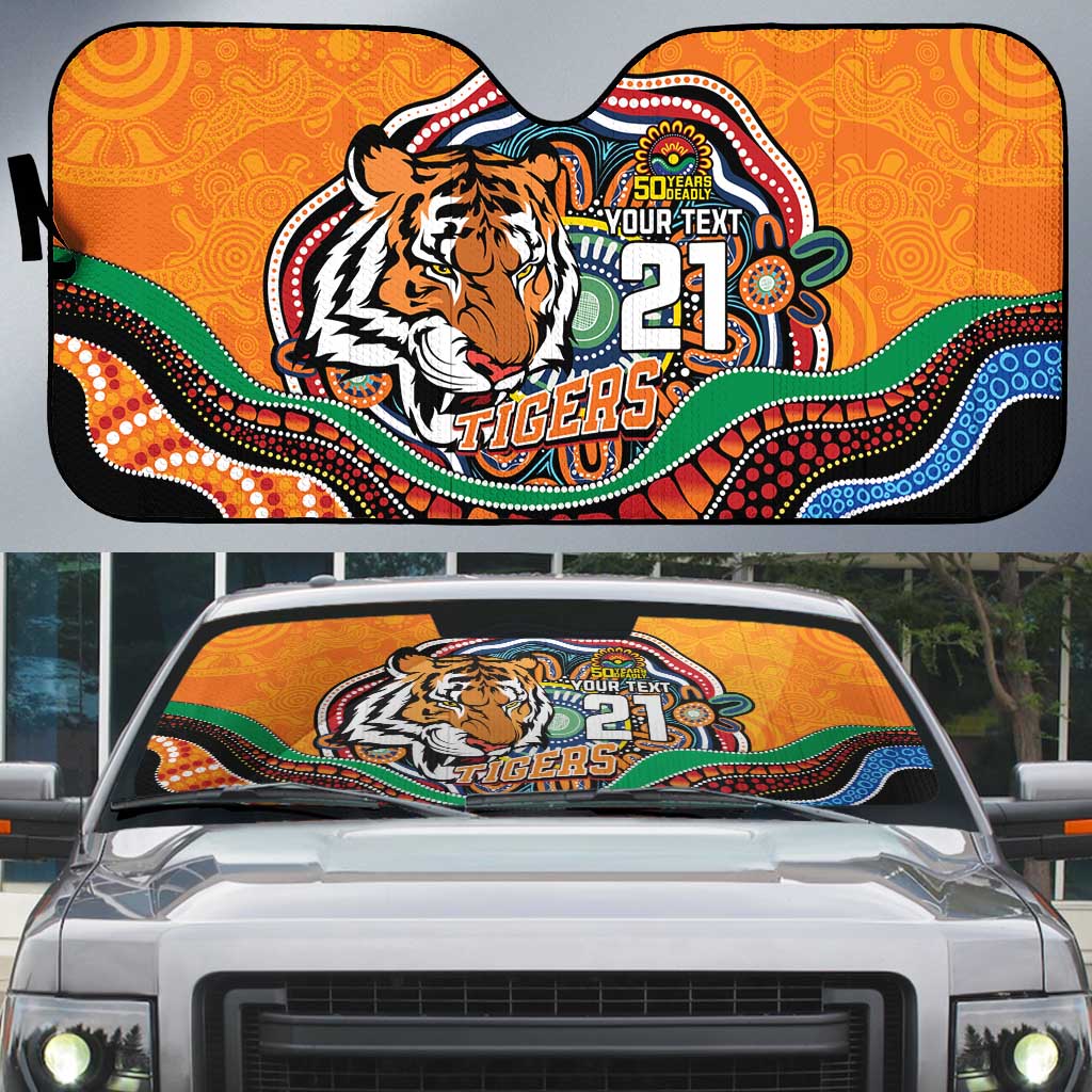 Custom Tigers Honouring First Nations Auto Sun Shade NAIDOC 2026 Deadly 50 Years
