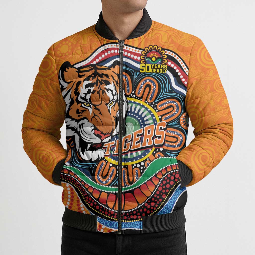 Custom Tigers Honouring First Nations Bomber Puffer Jacket NAIDOC 2026 Deadly 50 Years