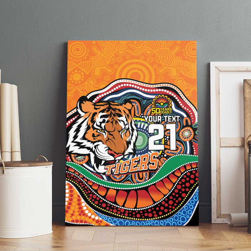 Custom Tigers Honouring First Nations Canvas Wall Art NAIDOC 2026 Deadly 50 Years