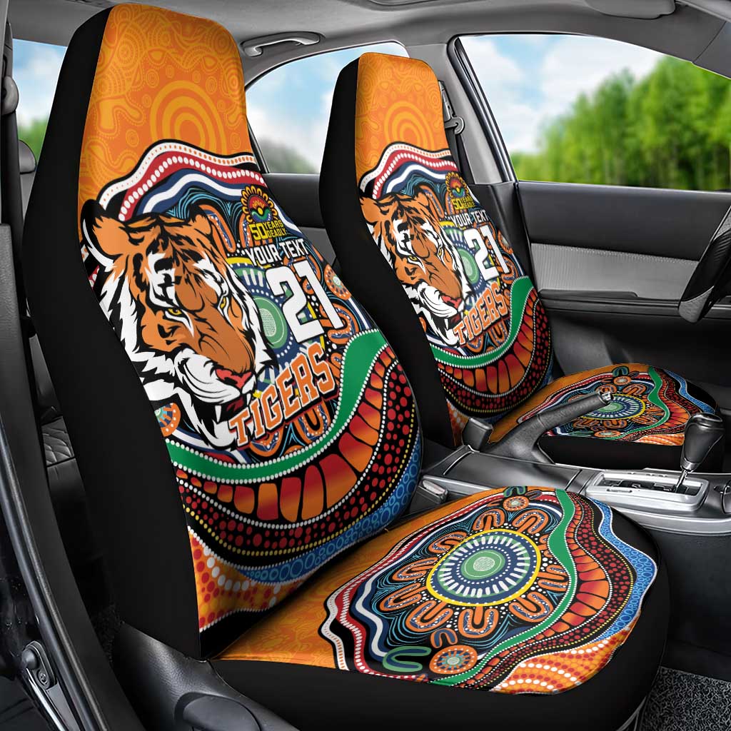 Custom Tigers Honouring First Nations Car Seat Cover NAIDOC 2026 Deadly 50 Years