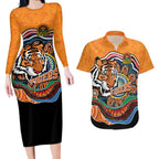 Custom Tigers Honouring First Nations Couples Matching Long Sleeve Bodycon Dress and Hawaiian Shirt NAIDOC 2026 Deadly 50 Years