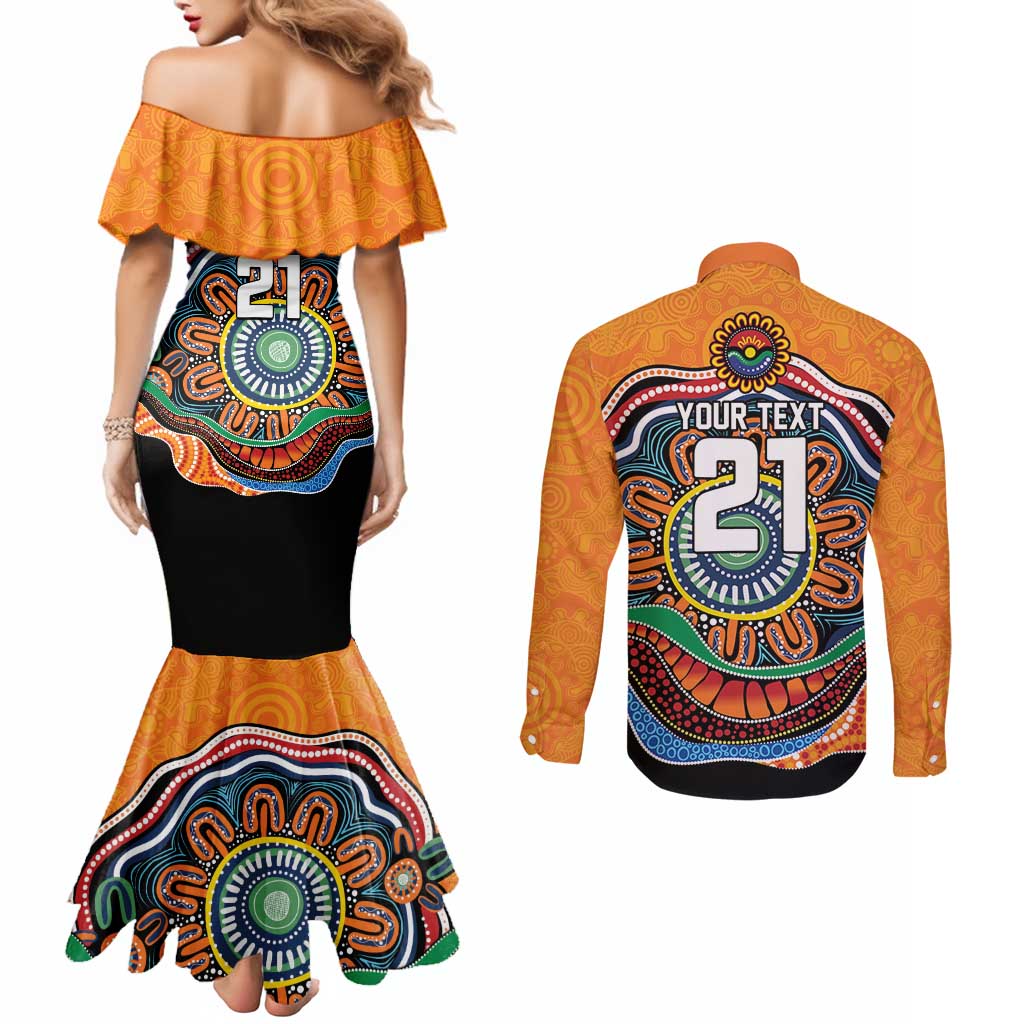 Custom Tigers Honouring First Nations Couples Matching Mermaid Dress and Long Sleeve Button Shirt NAIDOC 2026 Deadly 50 Years