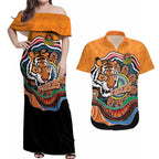 Custom Tigers Honouring First Nations Couples Matching Off Shoulder Maxi Dress and Hawaiian Shirt NAIDOC 2026 Deadly 50 Years