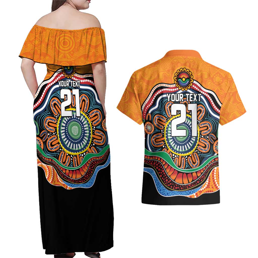 Custom Tigers Honouring First Nations Couples Matching Off Shoulder Maxi Dress and Hawaiian Shirt NAIDOC 2026 Deadly 50 Years