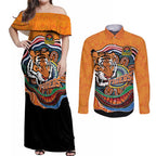 Custom Tigers Honouring First Nations Couples Matching Off Shoulder Maxi Dress and Long Sleeve Button Shirt NAIDOC 2026 Deadly 50 Years