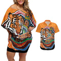 Custom Tigers Honouring First Nations Couples Matching Off Shoulder Short Dress and Hawaiian Shirt NAIDOC 2026 Deadly 50 Years