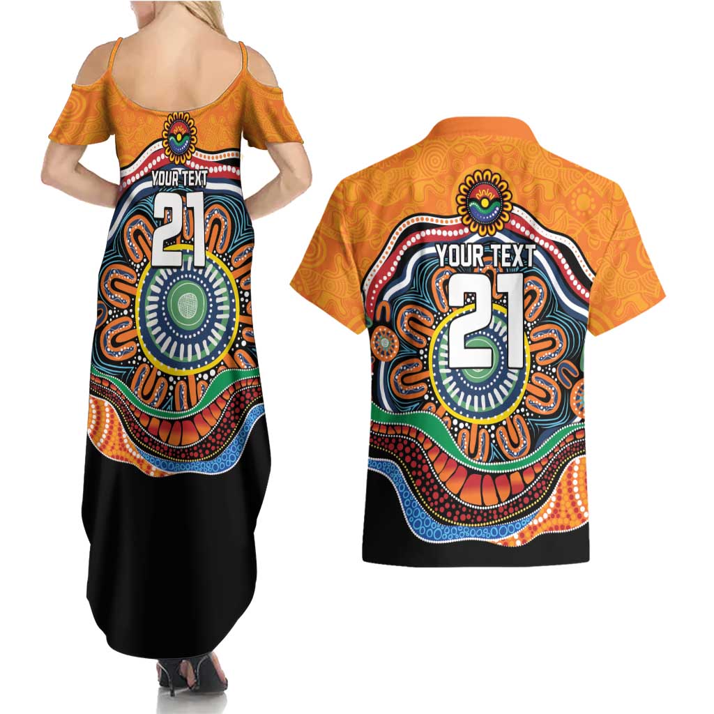 Custom Tigers Honouring First Nations Couples Matching Summer Maxi Dress and Hawaiian Shirt NAIDOC 2026 Deadly 50 Years