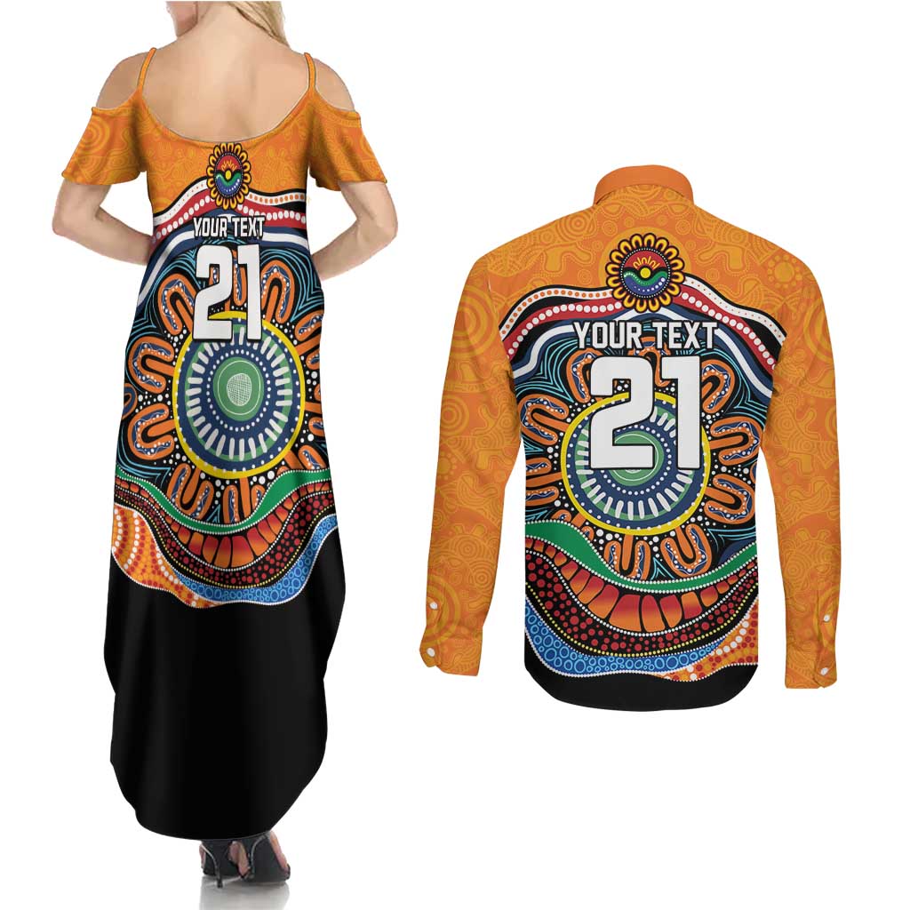 Custom Tigers Honouring First Nations Couples Matching Summer Maxi Dress and Long Sleeve Button Shirt NAIDOC 2026 Deadly 50 Years