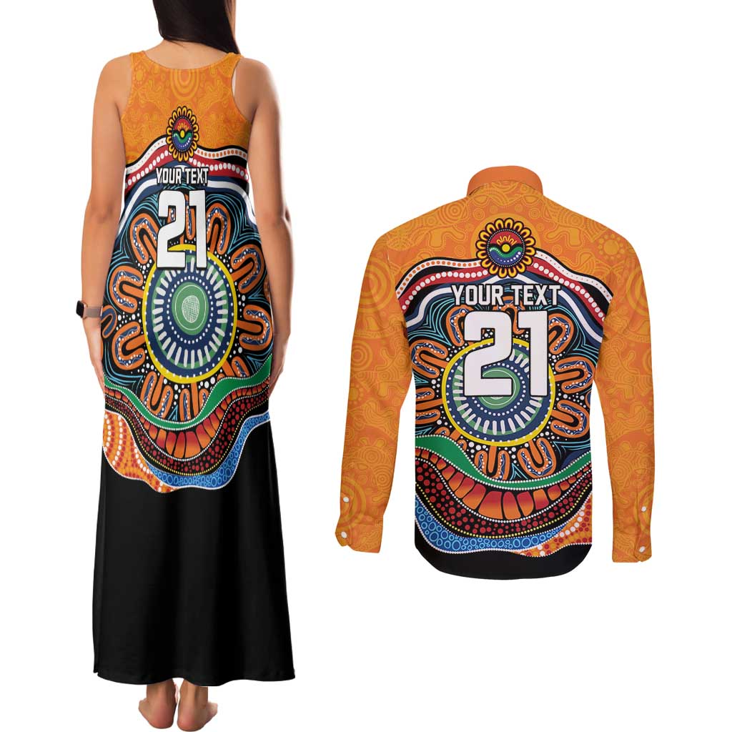 Custom Tigers Honouring First Nations Couples Matching Tank Maxi Dress and Long Sleeve Button Shirt NAIDOC 2026 Deadly 50 Years
