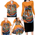Custom Tigers Honouring First Nations Family Matching Long Sleeve Bodycon Dress and Hawaiian Shirt NAIDOC 2026 Deadly 50 Years