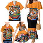 Custom Tigers Honouring First Nations Family Matching Mermaid Dress and Hawaiian Shirt NAIDOC 2026 Deadly 50 Years