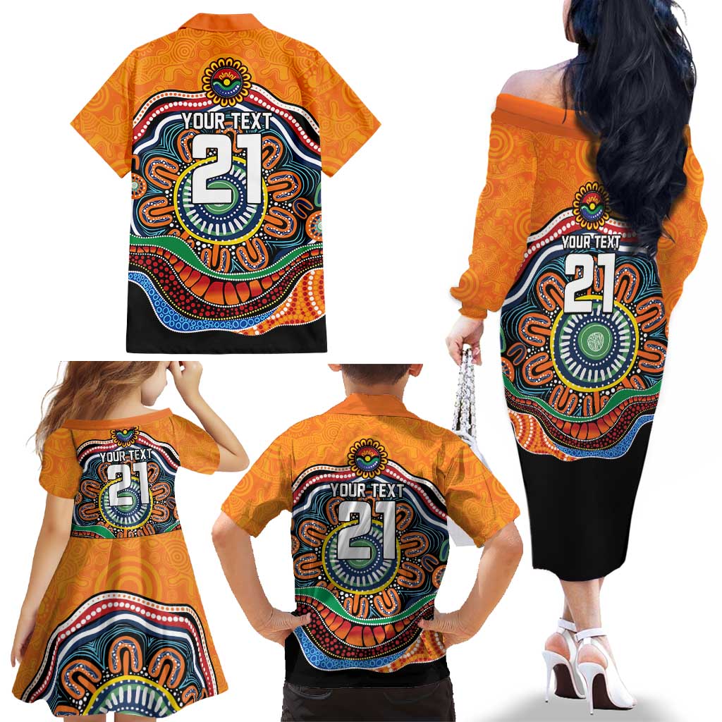 Custom Tigers Honouring First Nations Family Matching Off The Shoulder Long Sleeve Dress and Hawaiian Shirt NAIDOC 2026 Deadly 50 Years