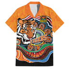 Custom Tigers Honouring First Nations Family Matching Off Shoulder Maxi Dress and Hawaiian Shirt NAIDOC 2026 Deadly 50 Years