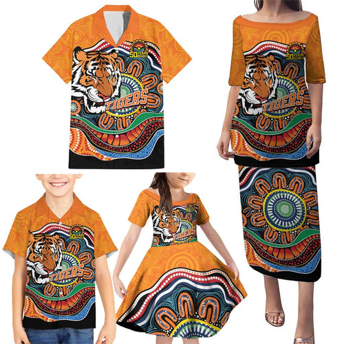 Custom Tigers Honouring First Nations Family Matching Puletasi and Hawaiian Shirt NAIDOC 2026 Deadly 50 Years