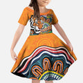 Custom Tigers Honouring First Nations Kid Short Sleeve Dress NAIDOC 2026 Deadly 50 Years