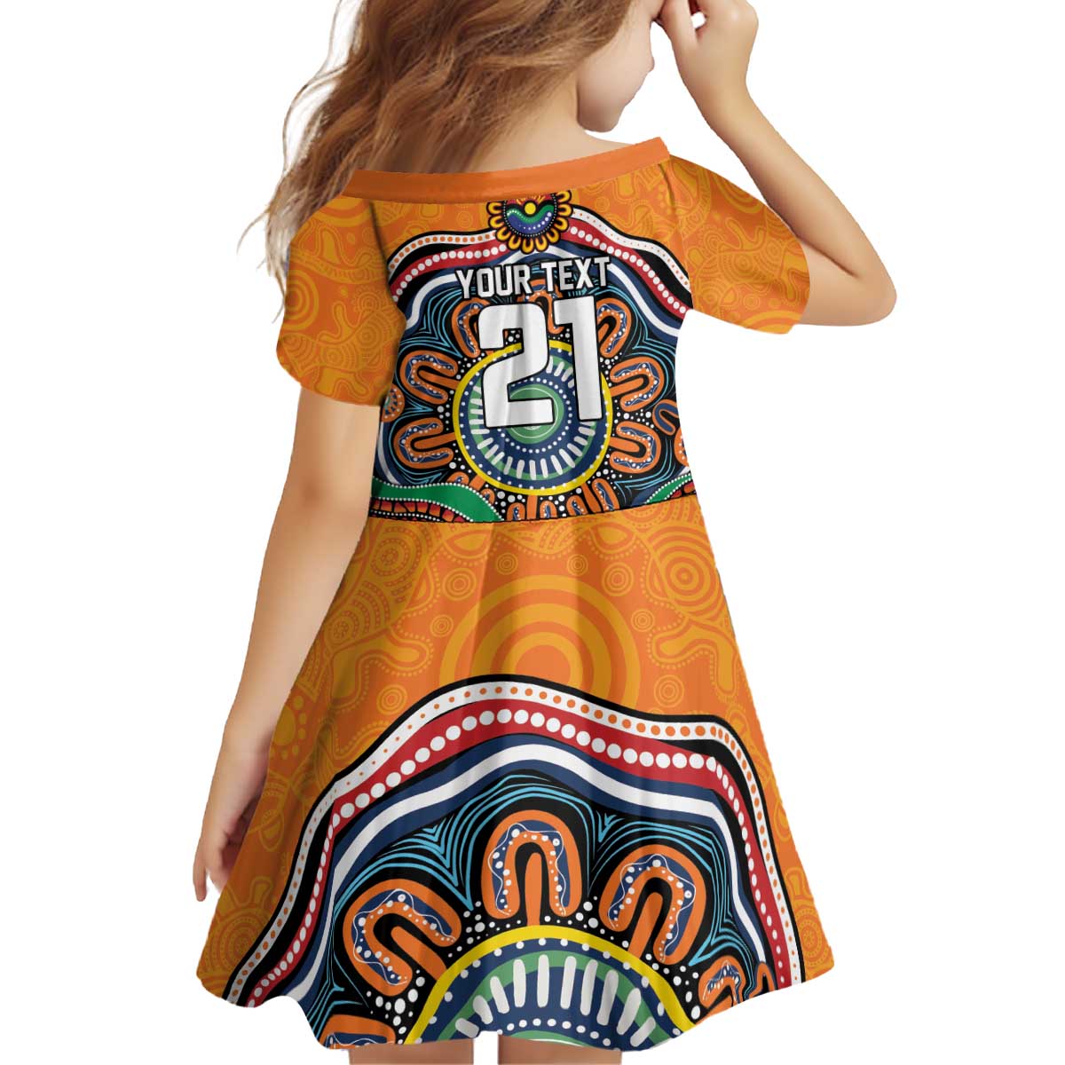 Custom Tigers Honouring First Nations Kid Short Sleeve Dress NAIDOC 2026 Deadly 50 Years