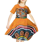 Custom Tigers Honouring First Nations Kid Short Sleeve Dress NAIDOC 2026 Deadly 50 Years