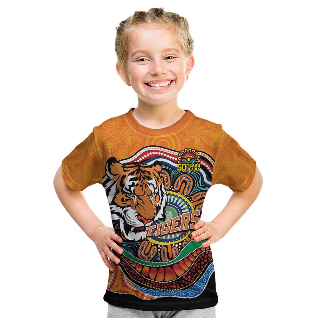 Custom Tigers Honouring First Nations Kid T Shirt NAIDOC 2026 Deadly 50 Years