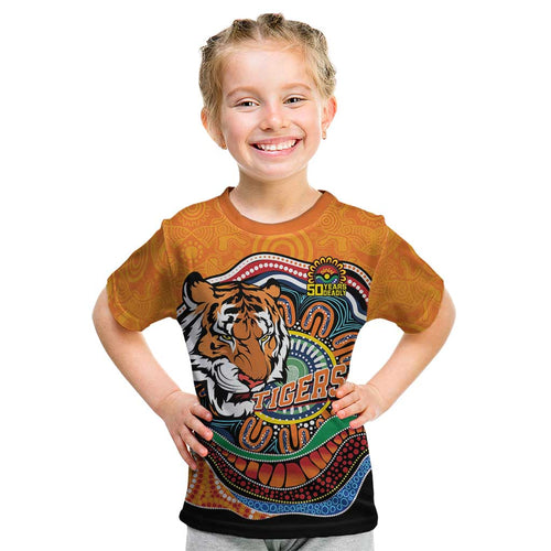 Custom Tigers Honouring First Nations Kid T Shirt NAIDOC 2026 Deadly 50 Years