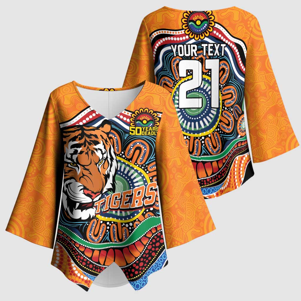 Custom Tigers Honouring First Nations Kimono Sleeve Blouse NAIDOC 2026 Deadly 50 Years